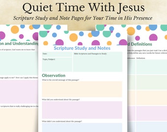 Party PolkaDot Notes Faith Based Printable // Bible Journal // Scripture Study Guide and Notes Pages // Bible Study Notes