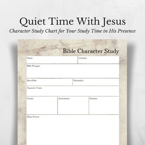 Bible Character Study Chart // People of the Bible Study // Faith Printable for Personal or Group Study