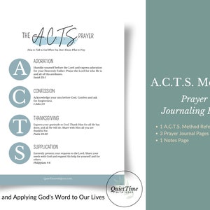 A.C.T.S. Prayer Guide and Prayer Journal Worksheets | Printable Prayer Journal | Prayer for Beginners | 5-Page Instant Download