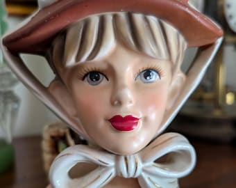 Vintage Lady Head Vase K1783, Relpo, Japan 1960's