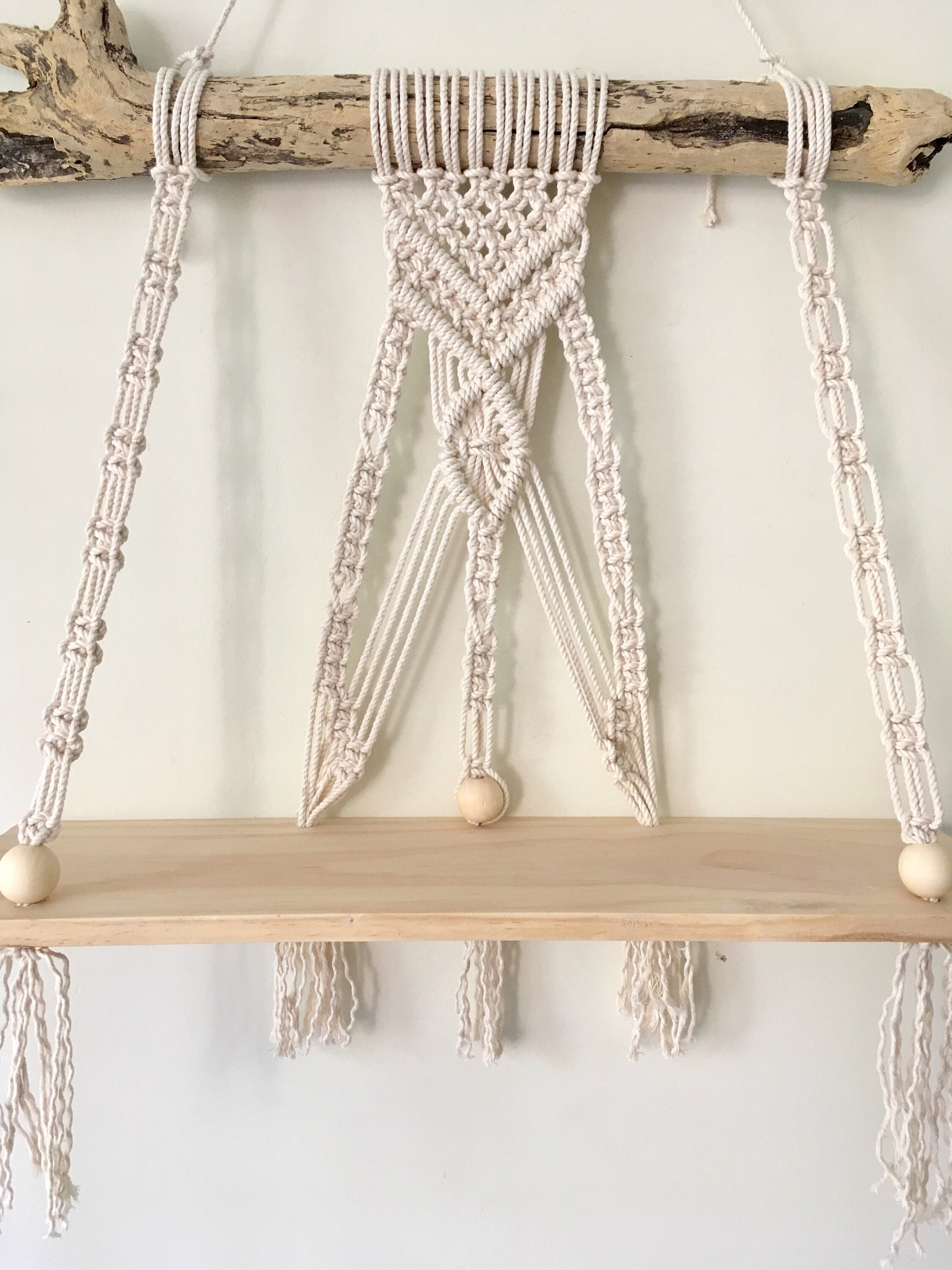 Macrame Hanging Shelf//Handmade//Home Decor//Macrame//Wall Art Etsy