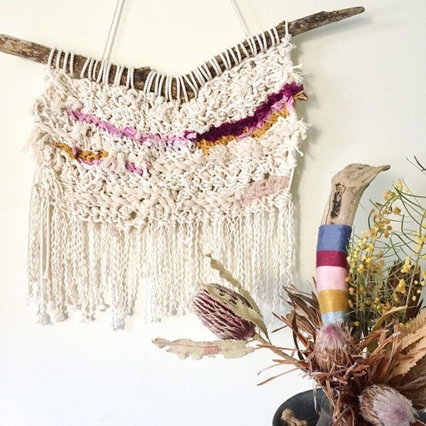 Macrame Wall Hanging//Woven Art//Tapestry//Boho//Gypsy//Driftwood