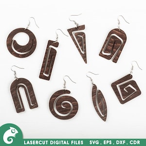 Abstrakte OhrringeSvg Boho Ohrringe Baumeln Laser Cut Files Geometrische OhrringeSvg Glowforge Ohrringe Boho Ohrringesvg