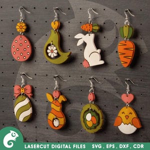 Easter Earrings Svg Easter Svg Earrings Dangle Laser Cut Files Easter Laser Svg Easter Bunny Svg Glowforge Earrings