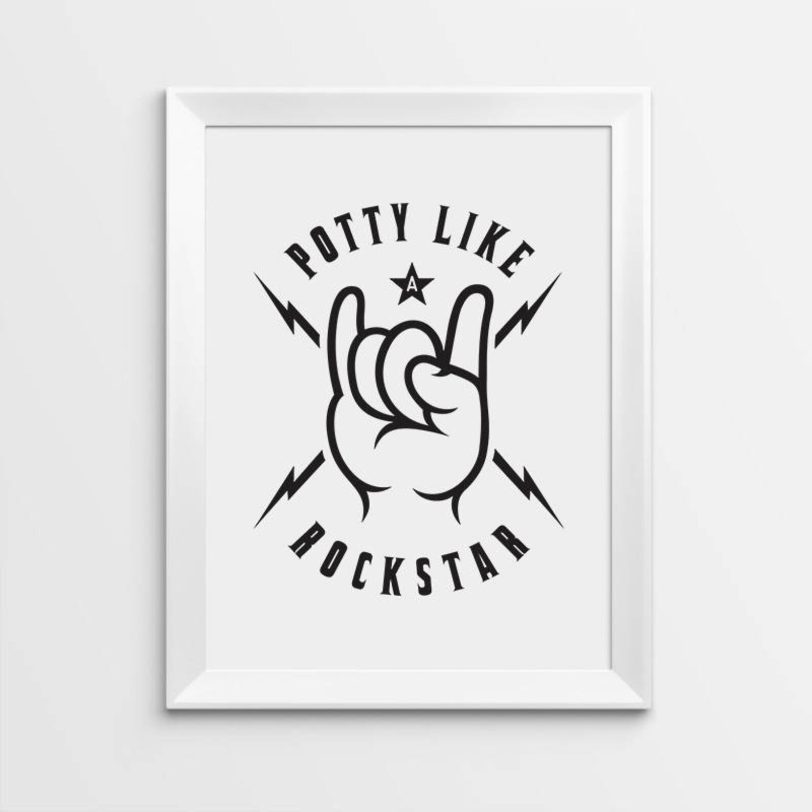 Potty Like a Rockstar Printable Art Bathroom Wall Decor - Etsy