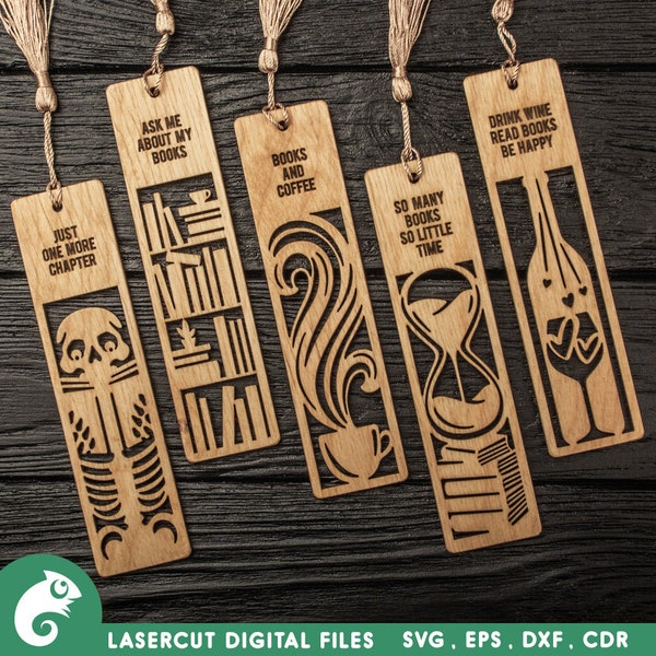 Laser Cut Bookmark SVG Files: Book Lover Gift (Digital Download)