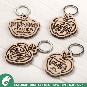 Lehrer Schlüsselanhänger SVG-Dateien für Glowforge SVG-Dateien Lehrer Geschenk Svg Lehrer Laser-Datei Lehrer Svg Verzierung Schlüsselanhänger Svg File