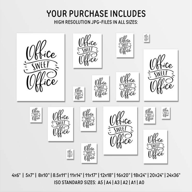 Office Sweet Office Printable Art Home Office Decor Office Etsy