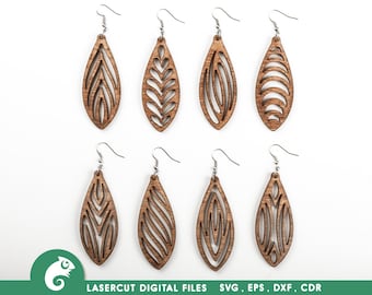 Abstract Dangle Earrings SVG Laser Cut File: Jewelry Template (Digital File)