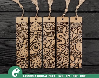 Laser Cut Bookmark SVG Bundle: Book Lover Gift (Digital Download)