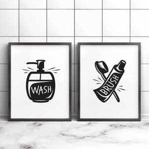 Bathroom Wall Decor, Printable Art, Gallery Prints Set of 4, Wash Hands ...