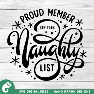 Proud Member Of The Naughty List SVG, Christmas SVG, Christmas shirt SVG, Funny Christmas svg, Boy Christmas svg, Hand lettered svg