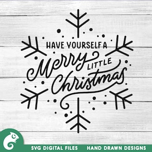 Merry Little Christmas SVG: Handbeschriftetes Weihnachtszitat (Digitaler Download)