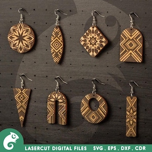 Boho Ohrringe svg Boho Ohrringe Baumeln Laser Cut Files Geometrische Ohrringe svg Glowforge Ohrringe Abstrakte Ohrringe svg