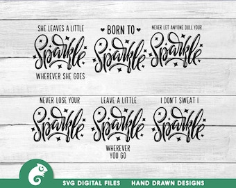 Sparkle Quote SVG Bundle: Girl Power Sayings (Digital Download)