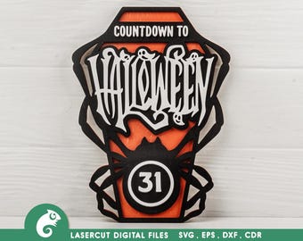 Halloween Countdown Calendar SVG: Laser Cut File (Digital Download)