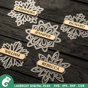 Christmas Gift Tags ornaments svg files for Glowforge or Laser machines, Christmas svg, Christmas ornaments, Name ornament svg