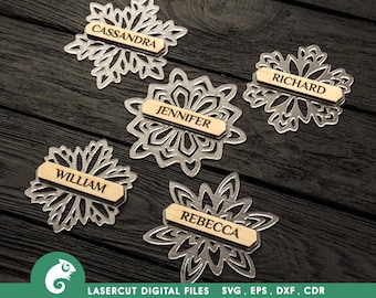 Christmas Ornament Gift Tag SVG Laser Cut Files (Digital Download)
