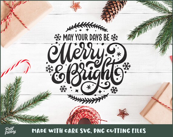 Download Merry And Bright Svg Merry Christmas Svg Christmas Svg Etsy