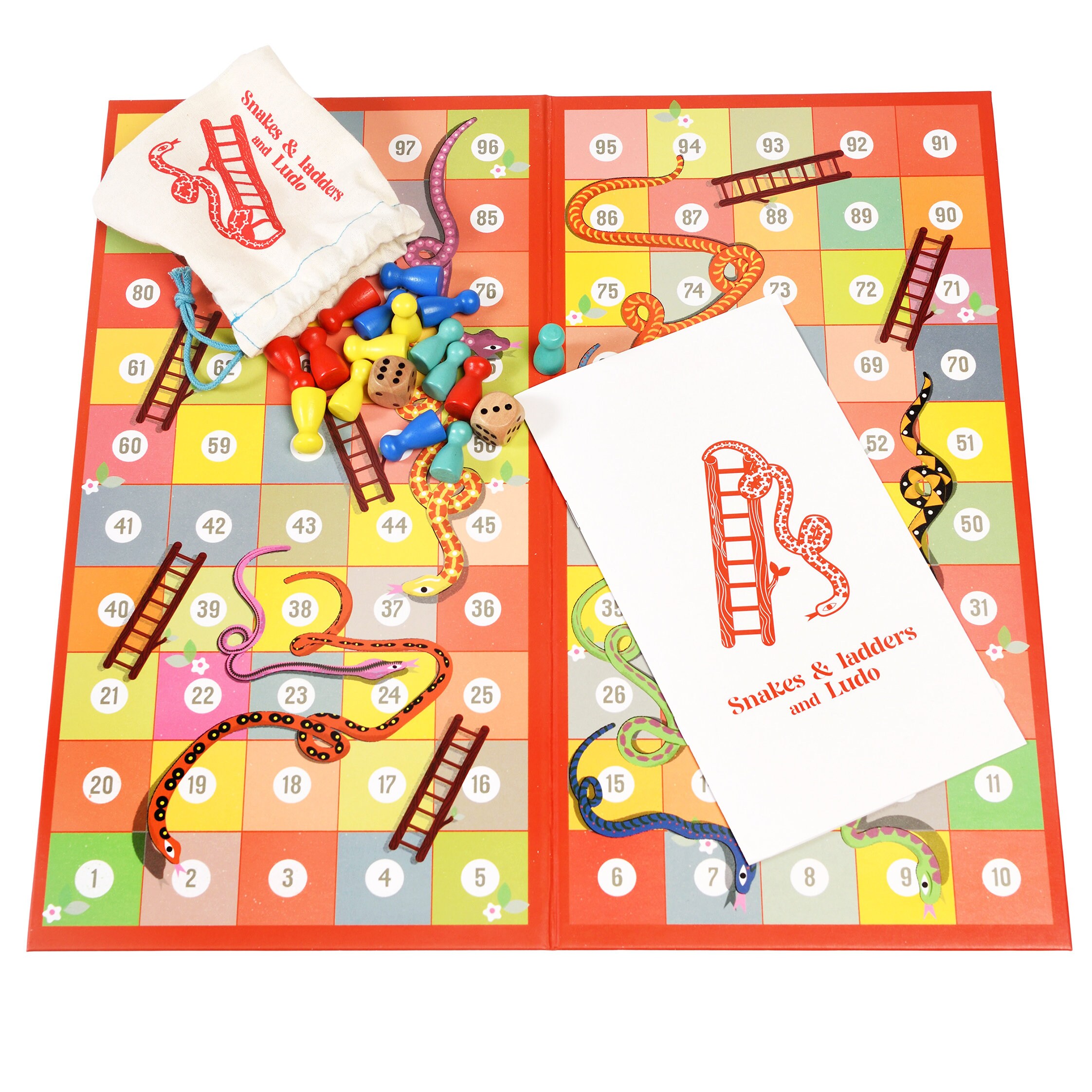 Traditional Snakes and Ladders and Ludo Board Game Etsy UK