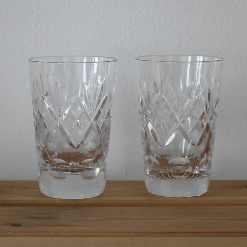 2 Vintage Crystal Glass Tumblers Royal Doulton 3 3 4 Etsy