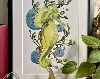 A4 Seahorse print