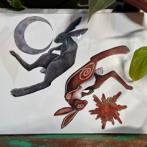 A5 watership down influence rabbit/hare print