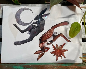 A5 watership down influence rabbit/hare print