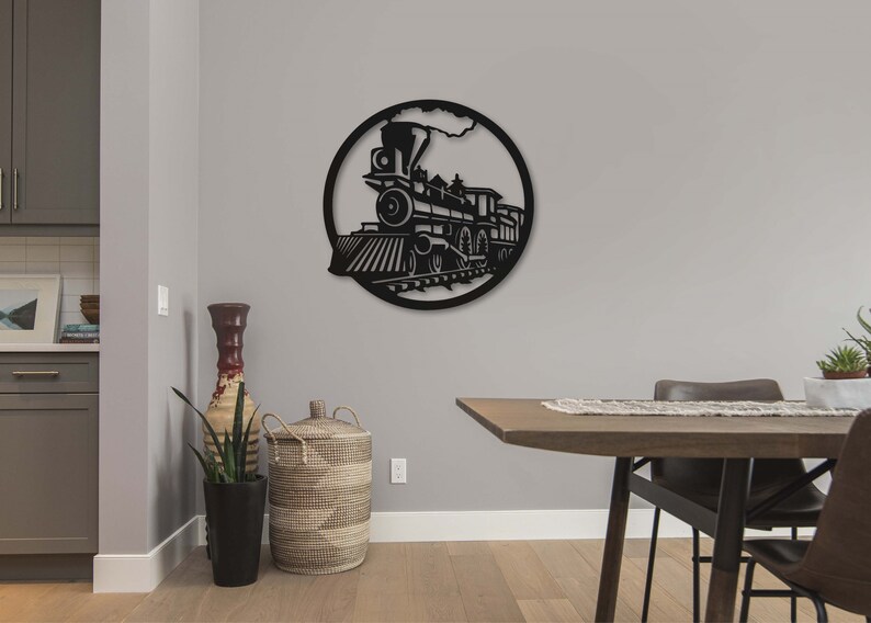 Retro Train Metal Wall Art Decor Artwork Etsy