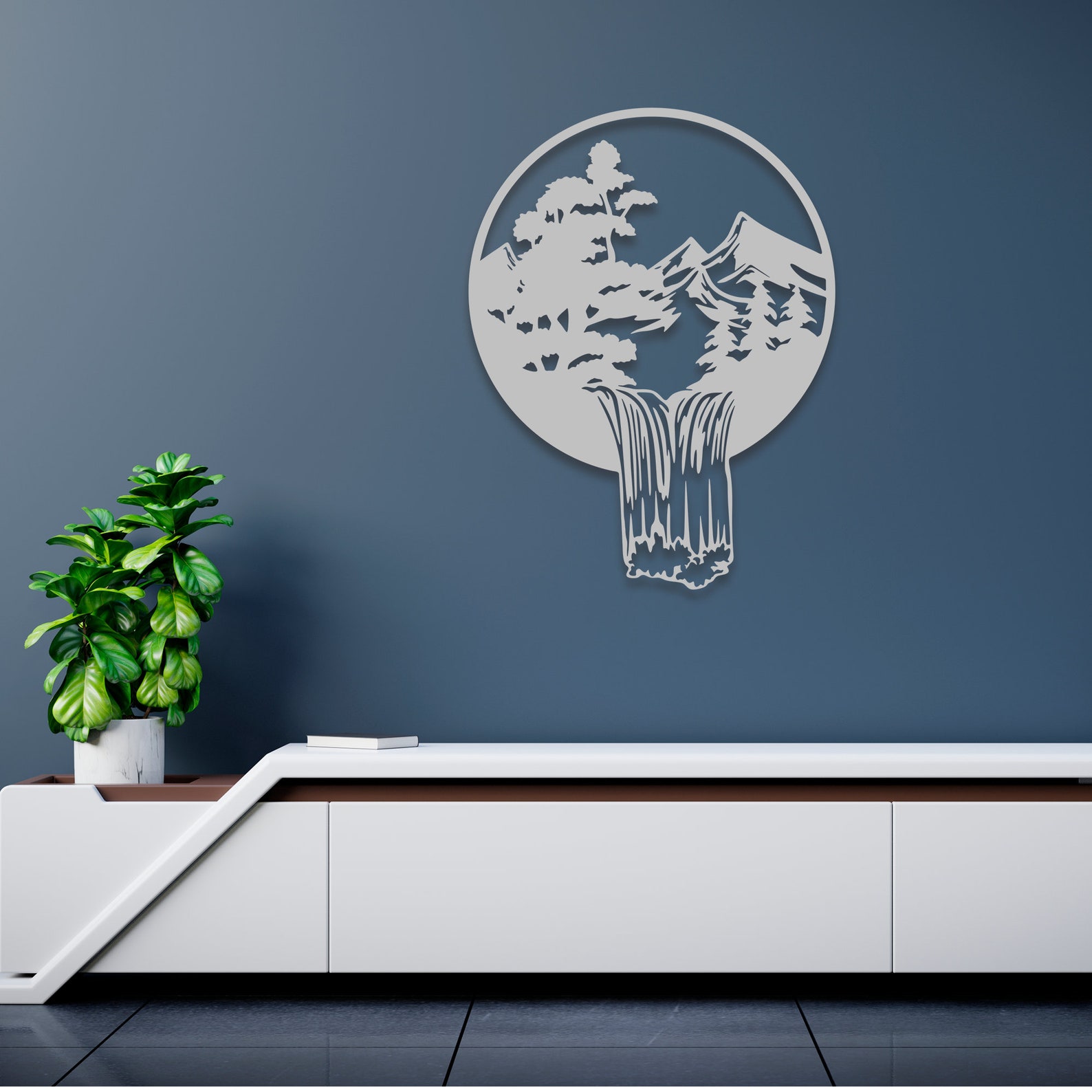 LANDSCAPE RIVER Metal Wall Art Home Decor Gift Mountain Etsy