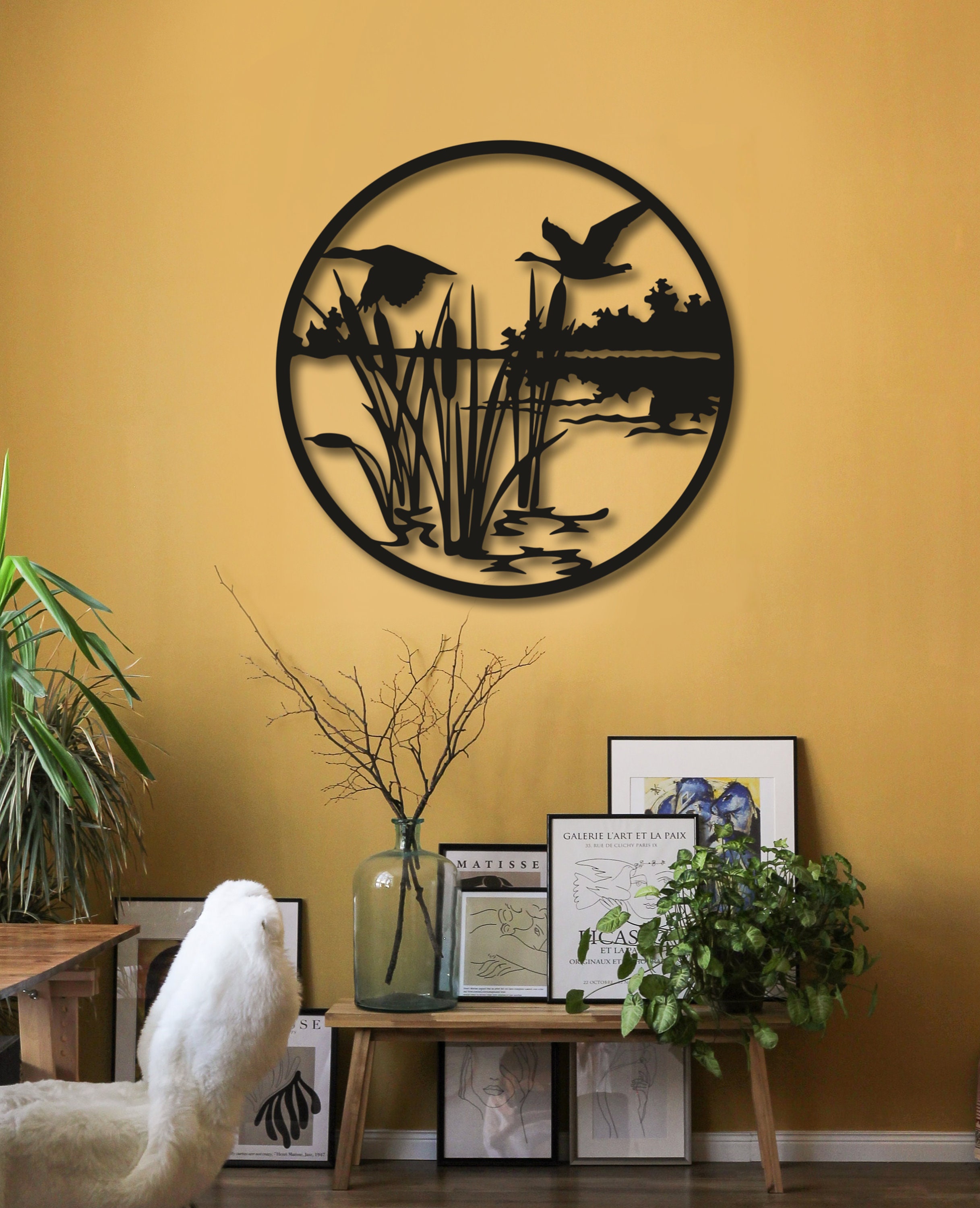 LAKE Birds Metal Wall Art Home Decor Lake and Mountain Animal Etsy