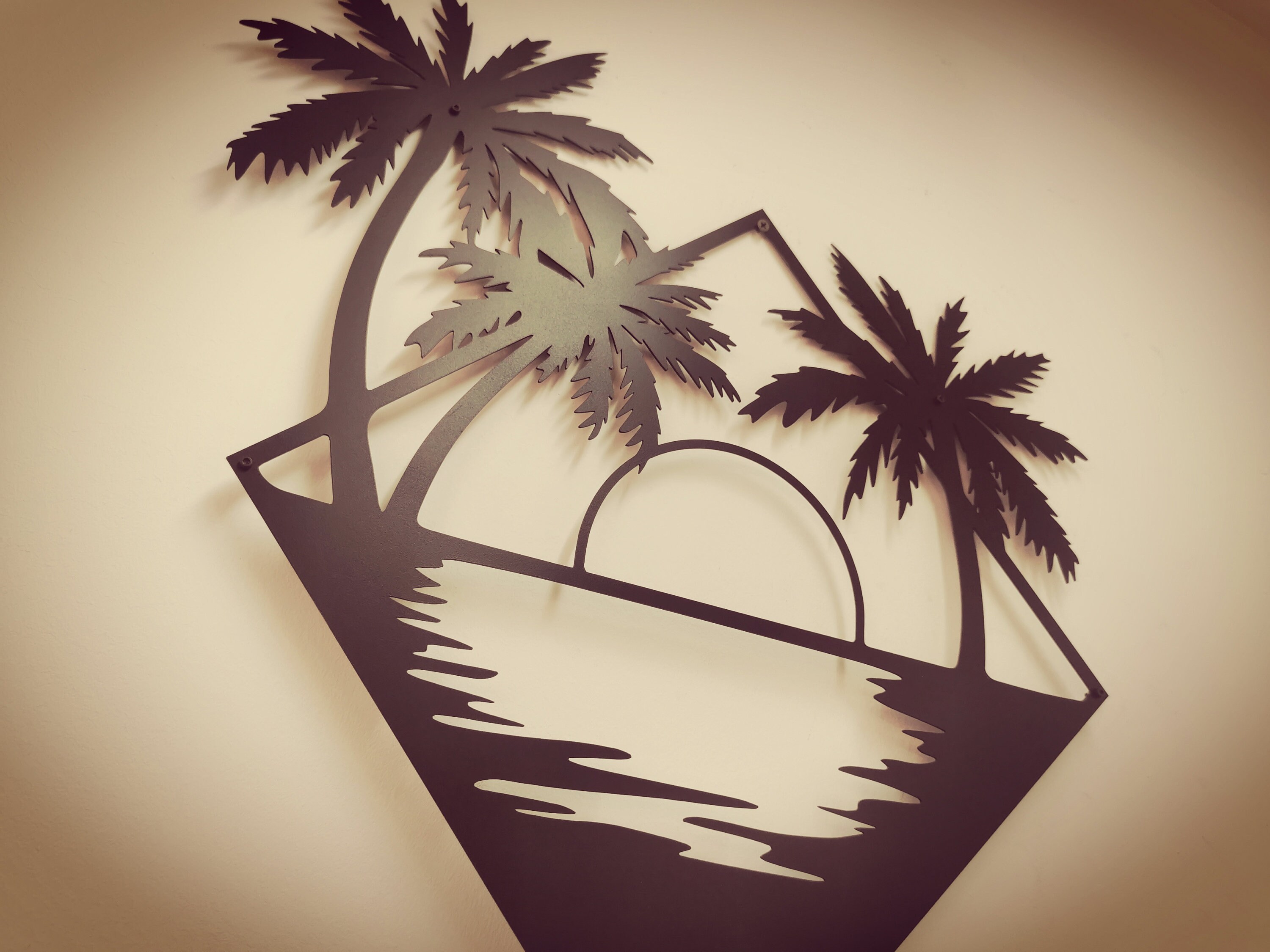 BEACH Sunset Metal Wall Art Home Decor Gift Sunset Beach Sea Etsy