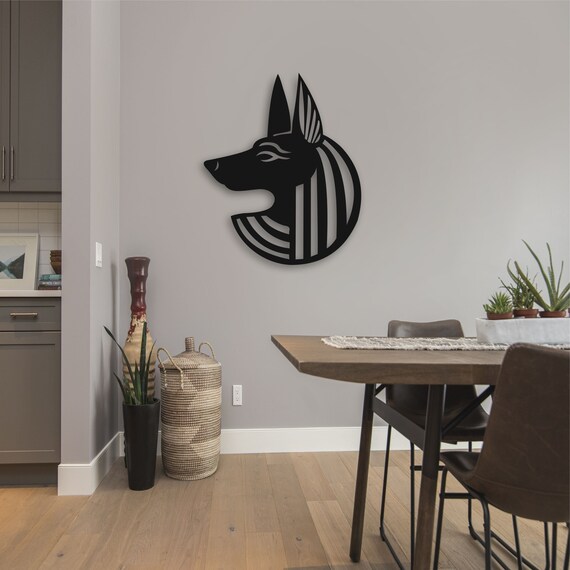 Anubis Wall Art Decor Egypt Hanging Metal Artwork Etsy