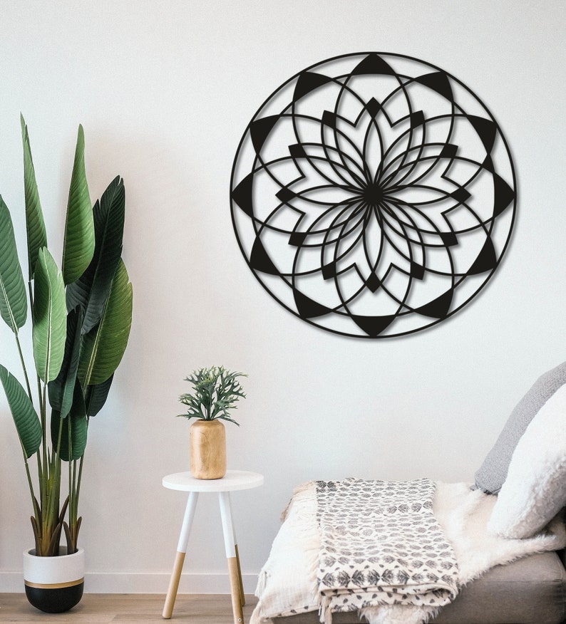 Mandala Metal Wall Art Decoration Hanging Artwork Gift for Her Etsy