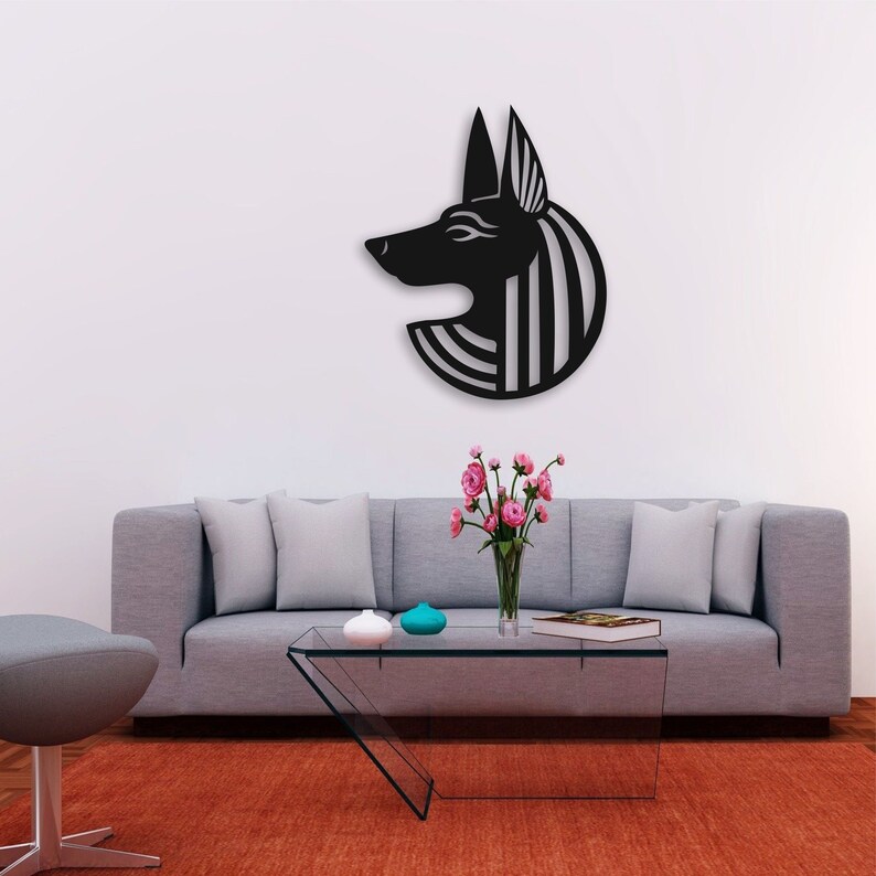Anubis Wall Art Decor Egypt Hanging Metal Artwork Etsy