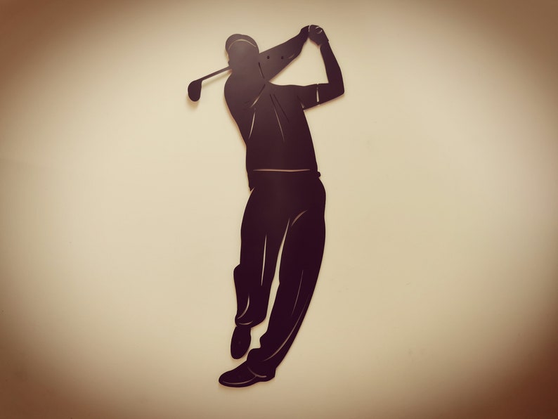 Golf Metal Wall Art Decor Golfer Hanging Artwork Etsy