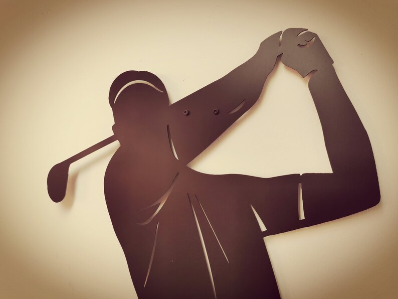 Golf Golfer Shot Metal Wall Art Decoration Gift Metal Home Etsy