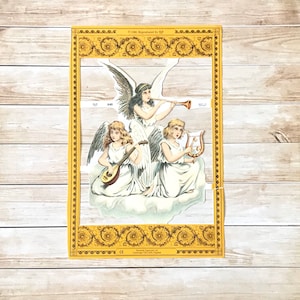 Anges avec trompette mourir feuille coupée, scrapbooking, journaling, planificateur, courrier d’escargot, penpals, embellissement de papier, collage, toppers de carte