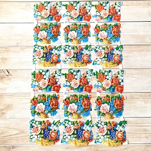 Feuille de découpage florale de matrice, scrapbooking, journalling, planificateur, courrier d’escargot, penpals, toppers de carte, collage