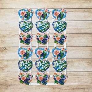 Coeurs et fleurs meurent feuille coupée, scrapbooking, journaling, planificateur, courrier d’escargot, penpals, toppers de carte