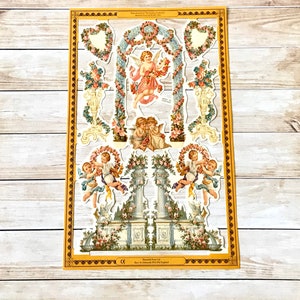 chérubins, piliers et fleurs de style vintage découpés/rebuts pour collages, journaux, scrapbooking, courrier postal et décorations