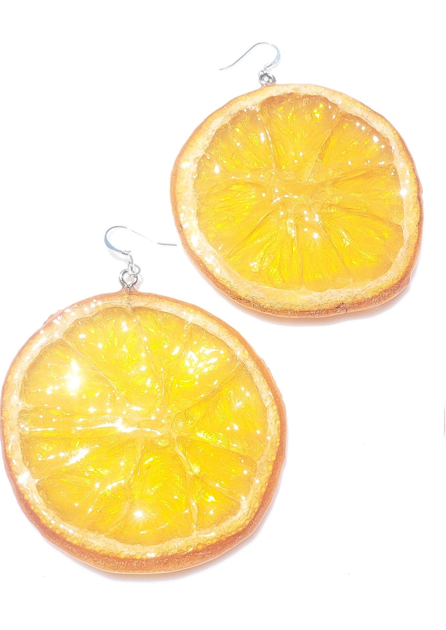 Orange Earrings L slices of citrus dried fruit jewelry Etsy