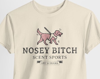 PERSONALIZOWANY Nosey Bitch Dog Sports Funny Scentwork Nosework Dog Sports Unisex Heavy Cotton Tee
