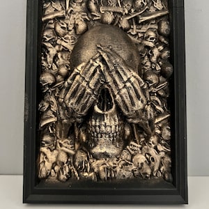 Skull Home Decor, Gothic Home Decor, Skull Framed Wall Hanging, Goth Skull Decor, Elegant Wall Hanging, Dark Academia Decor, Witchy Decor