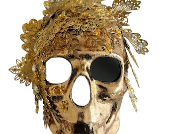 Skull Masquerade Mask, Gothic Mask, Skull Art, Day of the dead mask , Dark academia mask, Dark Mask, Occult Mask, Masks for Him