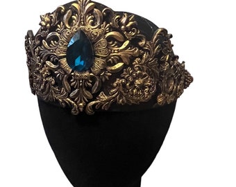 Baroque Fantasy Crown, Cosplay Headpiece, Gothic Headpiece, Goth Head Band, Cosplay Crown, Fantasy Crowns, Larp Headpiece, Prom Accessory