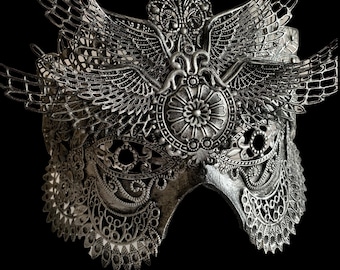 Masquerade Mask, Filigree Mask, Gothic Mask, Blind Mask, Winged Mask, Valkyrie Mask, Masks for men, Masks for her, Fantasy Mask, Ritual