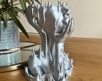 Melted Goddess Head Planter: 3D Printed PLA Unique Home Decor
