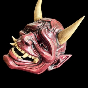 Japanese Oni Mask, Samurai Mask, Ninja Assassin Mask for men, Oni Masquerade Mask