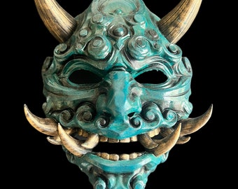 Honnari Hannya Mask, Japanese Mask, Theatre Mask, Ninja Mask, Samurai Mask, Larp, Fantasy, Cosplay, 3D printed, Masquerade Mask Men